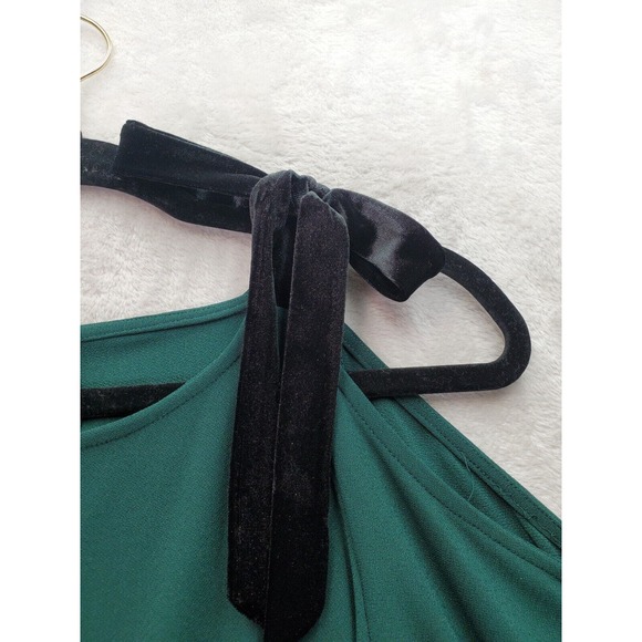 INC International Concepts Blouse Top Womens Size XS Green Cold Shoulder Sleeve - Picture 11 of 12